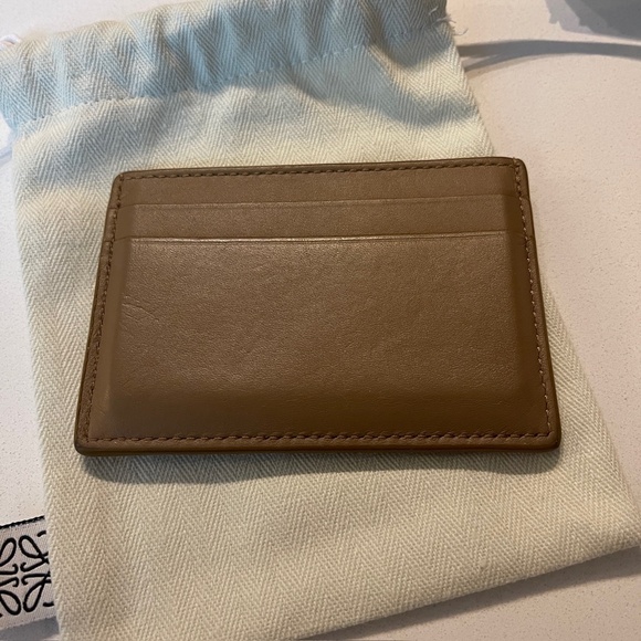 LOEWE x Suna Fujita Lemur Brown Calfskin Leather Card Holder wallet w/ Box - Picture 2 of 16